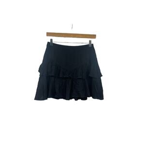 Superdown Revolve Becky Mini Skirt Ruffle Tiered Black size S New